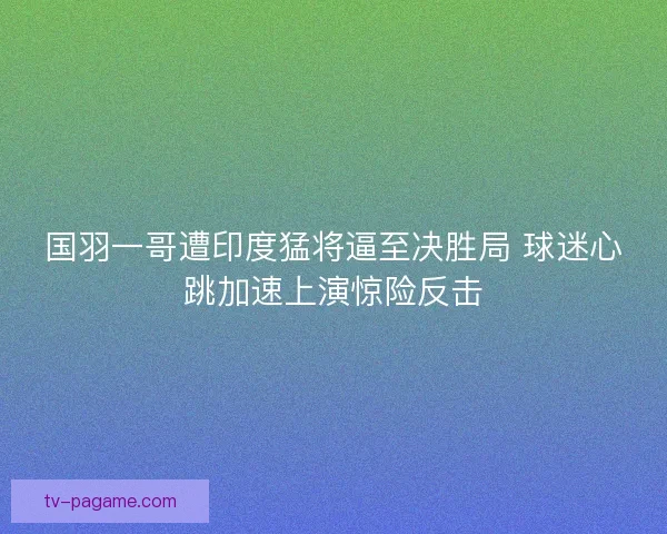 国羽一哥遭印度猛将逼至决胜局 球迷心跳加速上演惊险反击
