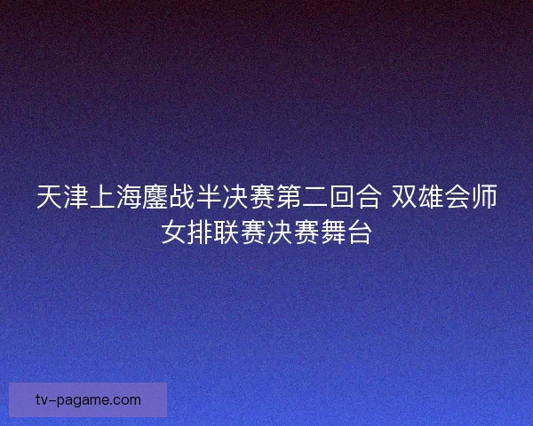 天津上海鏖战半决赛第二回合 双雄会师女排联赛决赛舞台